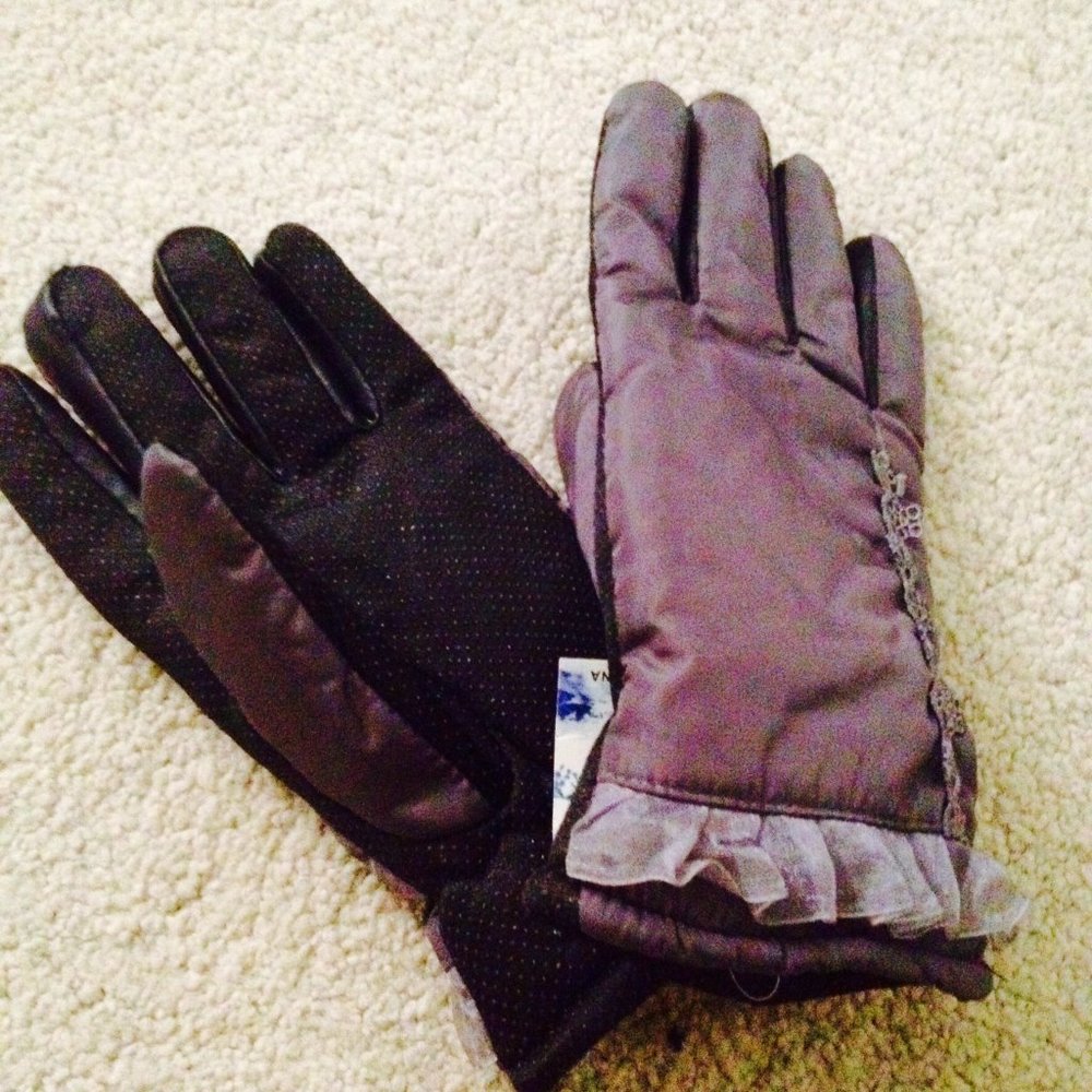 Fur-Lined Grey Gloves